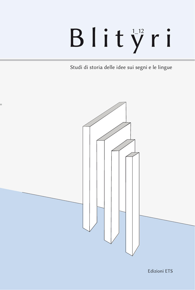 					View Vol. 1 No. 1 (2012): Segni e lingue tra tradizione classica e moderna
				